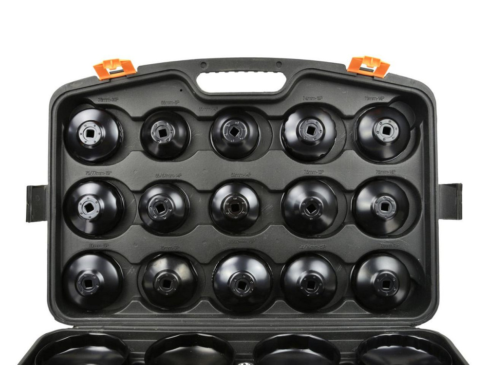 Ключі чашкоподібні для зняття оливних фільтрів "GeKo" комплект 30 шт. (65-120мм) х 3/8", 1/2" Київ - фото 3