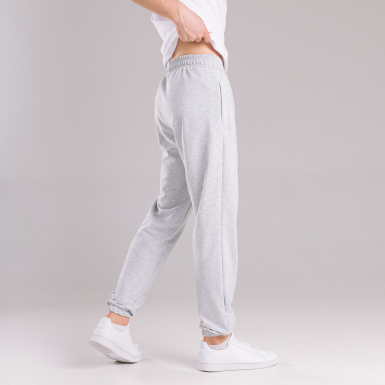 Чоловічі штани джогери з кишенями сірі меланжеві Pobedov 95 Київ