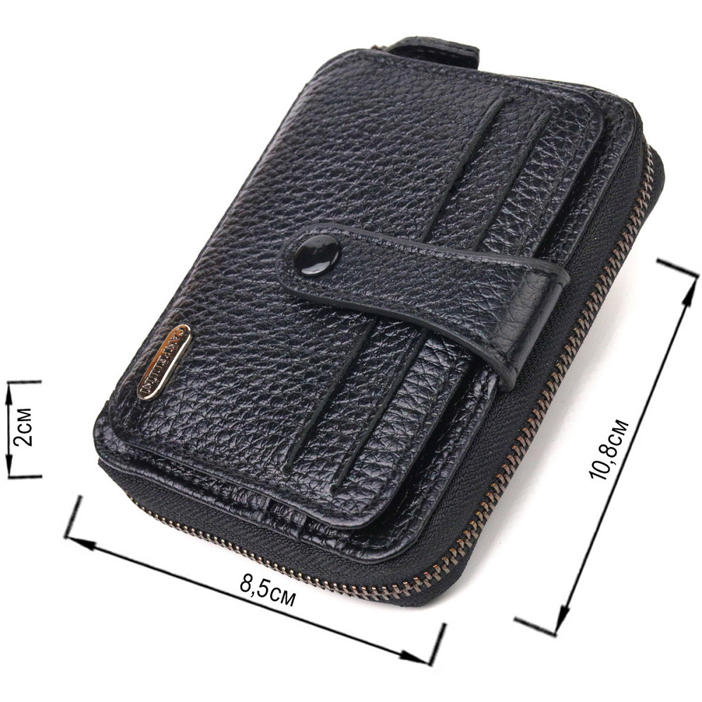 Стильное женское портмоне из натуральной кожи Черное (CANPELLINI) Киев - изображение 7