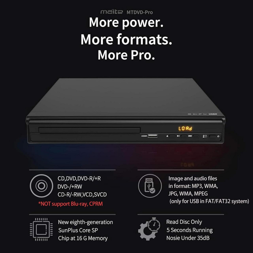 DVD-проигрыватель Maite MTDVD-10 Pro для телевизора с выходом HDMI и AV и функцией караоке Днепр - изображение 2