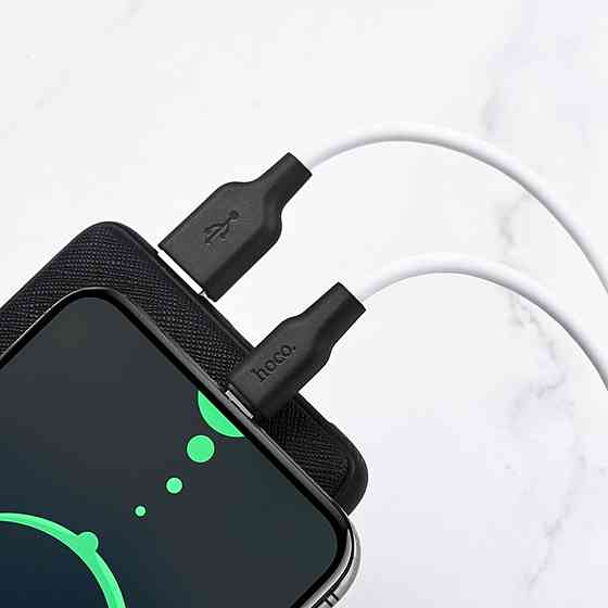 Кабель USB - Type-C HOCO X21 Plus 3A 2m силиконовый силиконовые разъемы цвет черный белый 6931474713889 Одесса