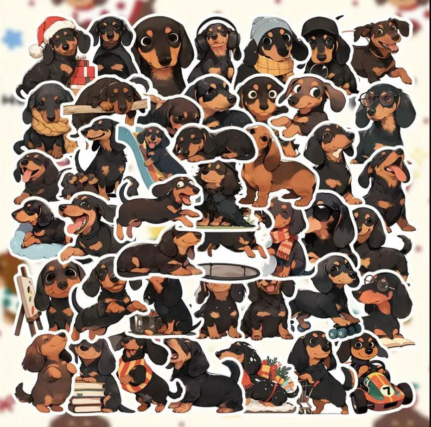 Набор виниловых наклейок Такси 55 шт – наклейки собаки для телефона, ноутбука Киев - изображение 1