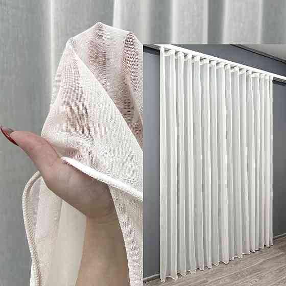 Тюль преміум льон фактурний “Costa” колір молочний 1961т Київ