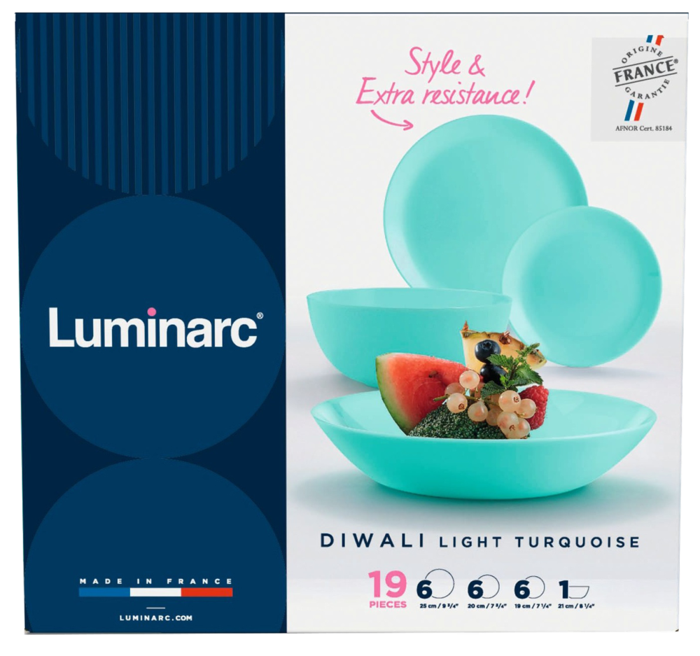 Сервиз LUMINARC DIWALI LIGHT TURQUOISE, 19 предметов (6443106) Киев - изображение 14
