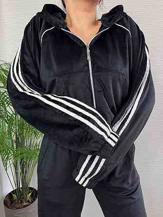 Женский стильный велюровый-плюшевый костюм двойка Черный, 46/48 Одесса