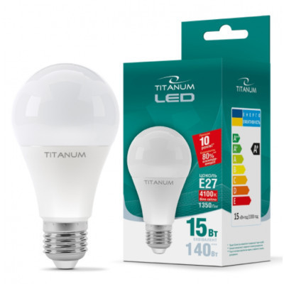 Лампочка TITANUM A65 15W E27 4100K 220V (TLA6515274) Винница - изображение 2