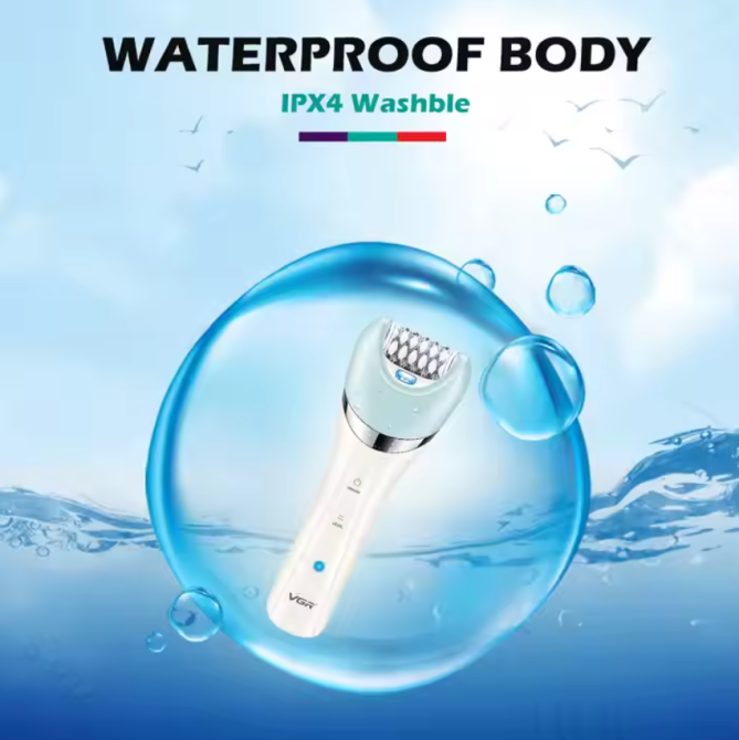 Акумуляторний жіночий епілятор VGR V-703 з триммером для видалення волосся на тілі, масажу та пілінгу Одеса - фото 9