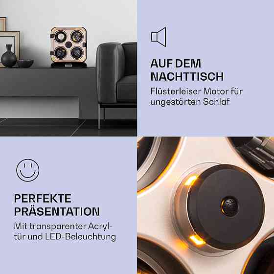 Clover Watch Winder 4 Годинники 3 обертання 4 швидкості LED Metallic (Німеччина, читати опис) Рівне