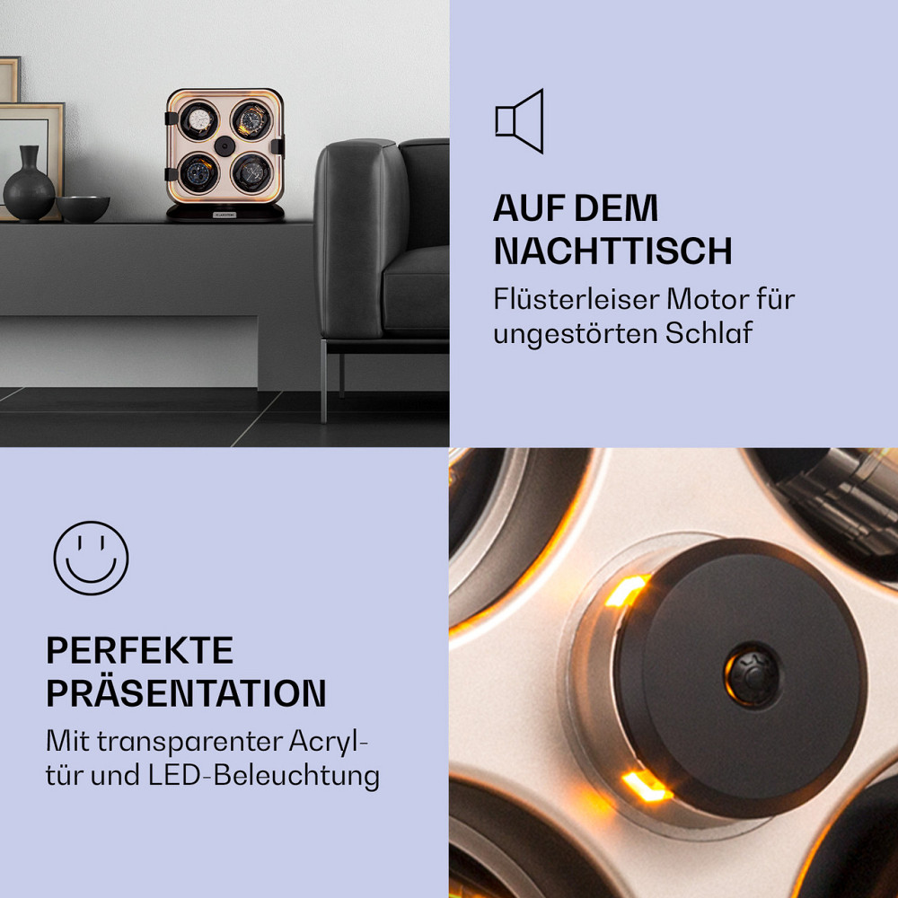 Clover Watch Winder 4 Часы 3 вращения 4 скорости LED Metallic (Германия, читать описание) Ровно - изображение 5