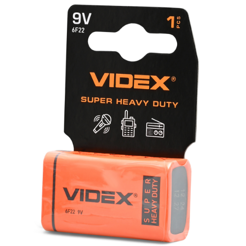 Батарейка сольова V9 (бл-1шт) Videx Житомир