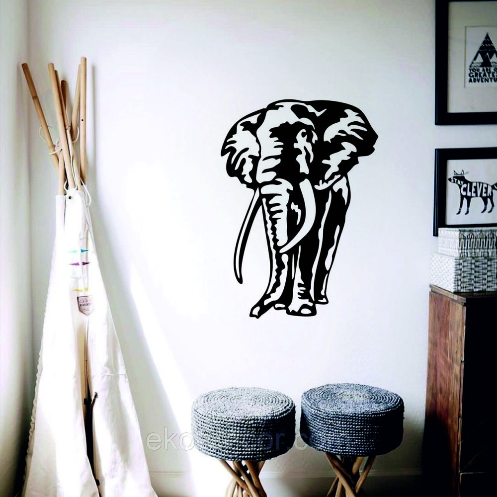 Декоративне настінне Панно «Слон», Декор на стіну 10*78 см, Чорний Київ - фото 9