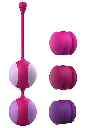 Вагінальні кульки Liebe Kewos — Cerise/Candy Violet, 5 кульок у комплекті, 15, 25, 35, 45 і 55 г Sex Aura Київ