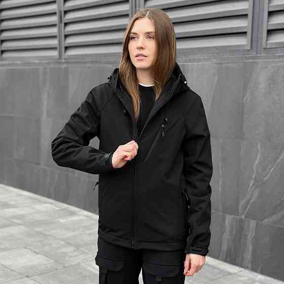 Тактическая черная демисезонная куртка для женщин Pobedov Matrix Женская Киев