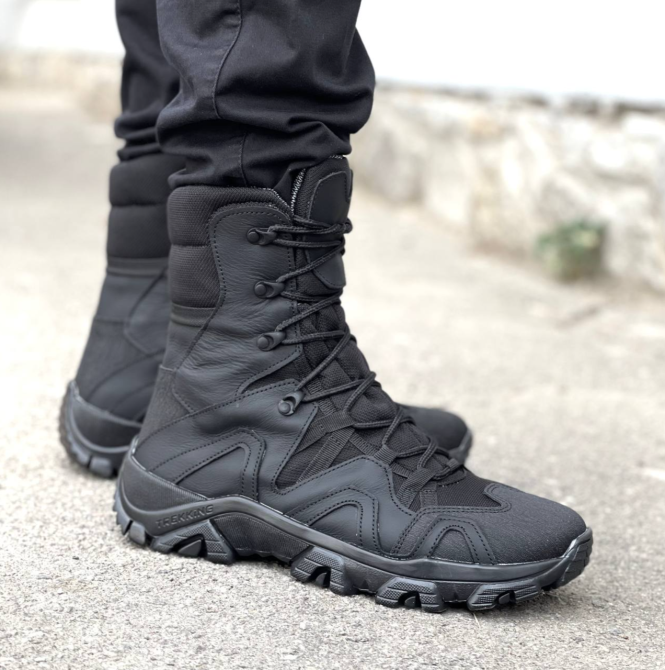 Тактические мужские демисезонные черные берцы на Gore-Tex, военные мужские водонепроницаемые кожаные берцы Львов - изображение 7