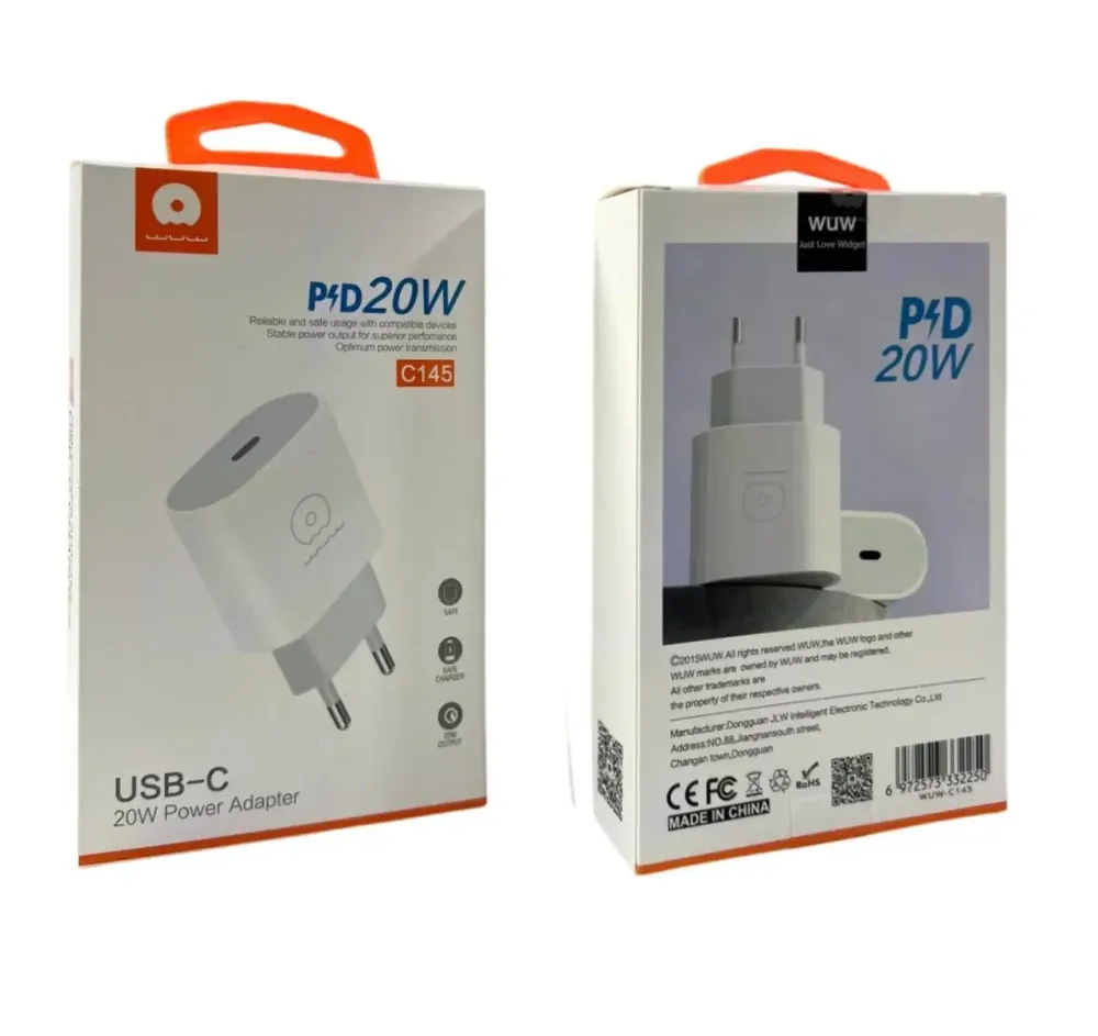 Зарядний пристрій WUW-C145 220В 20Вт, підтримка швидкого заряджання 5В/9В для смартфонів та планшетів Одеса - фото 3