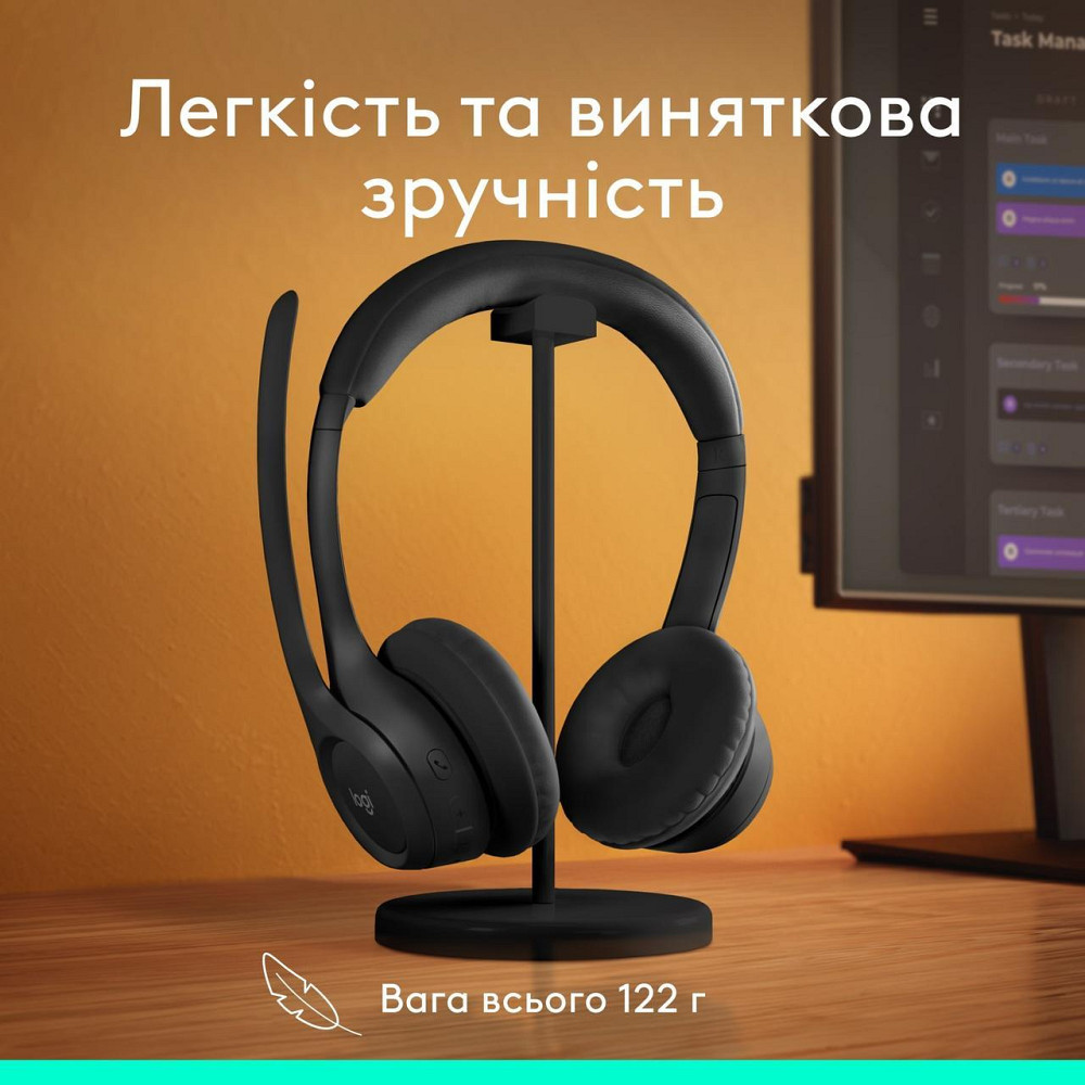 Bluetooth-гарнітура Logitech Zone 300 Wireless Black (981-001407) Чорний Харьков - изображение 8