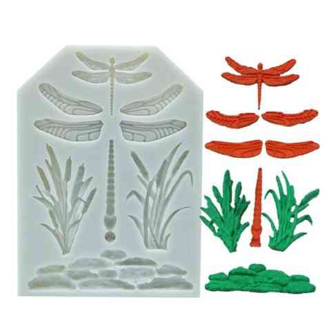 Молд силиконовый Стрекоза и камыши 100 на 136 мм серый Киев