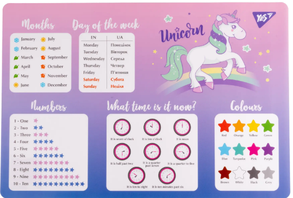 Підкладка настільна А3 "Yes" Glamour англійська, 492175, шт Київ - фото 1