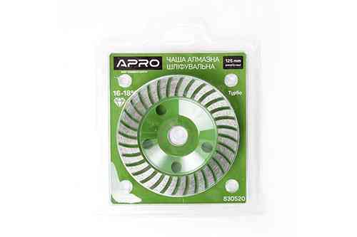 Чаша алмазна шліфувальна 125 мм 16-18% Турбо APRO Рівне