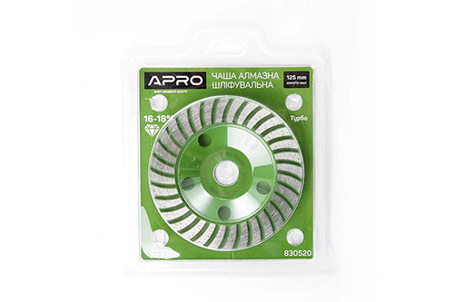 Чаша алмазна шліфувальна 125 мм 16-18% Турбо APRO Рівне - фото 1