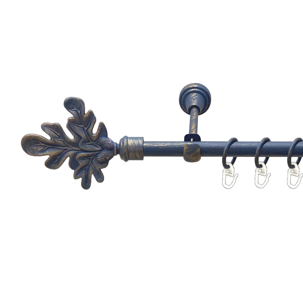 Карниз Orvit Листок Дуба металевий однорядний відкритий Блакить Золота 16 мм 160 см (00-00009138) Львов - изображение 1