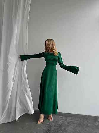 Женское нарядное платье со шнуровкой на спинке шелк Армани Зеленый, 42/44 Одесса