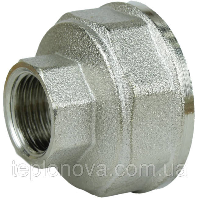 Муфта редукционная никелированная 1 1/2″ВР х 3/4″ВР штампованная восьмигранная А0336А(нк) VA Черновцы - изображение 1