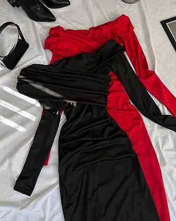 Женское изысканное платье макси с драпировкой микродайвинг Черный, 46/48 Одесса