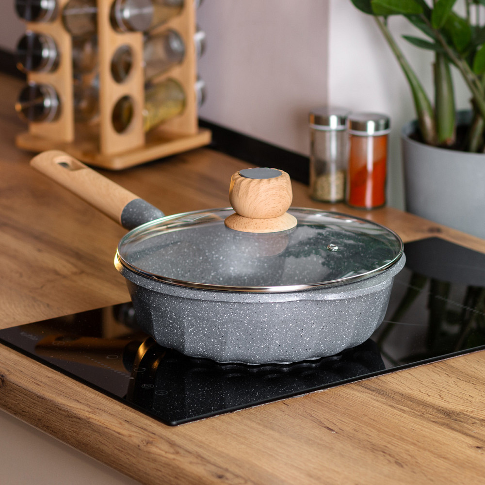 Сотейник 2,7 л с мраморным покрытием Ø 24 см серый Киев - изображение 6