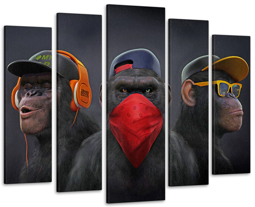 Модульная картина в гостиную / спальню Три мудрые обезьяны Art-480_5 ( 80х118см ) 90х132 см Киев - изображение 1