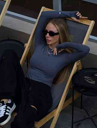 Женский базовый боди с длинным рукавом микродайвинг Графит, 40/42 Одесса