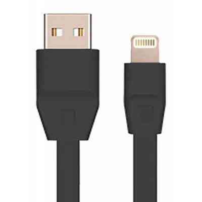 Дата кабель USB 2.0 - Lightning 2А (DR-1624) плоский (Black) 1,0м Drobak (219085) Вінниця