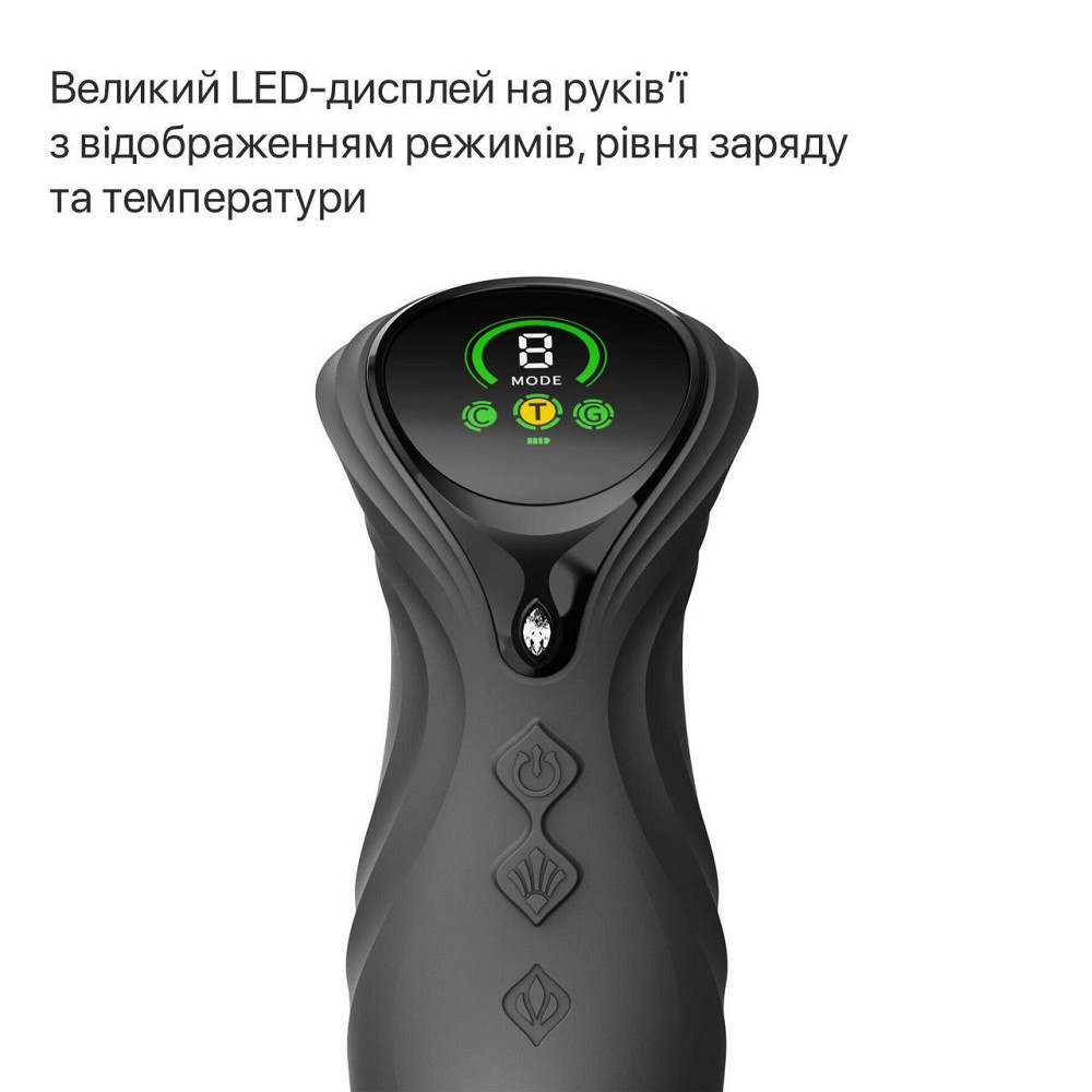 Смарт пульсатор-кролик с вибрацией Zalo Mose 2 Obsidian Black, подогрев до 42 °C, кристалл Swarovski Sex Aura Киев - изображение 8
