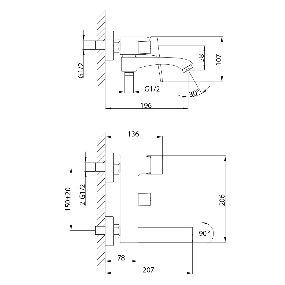 Змішувач для ванни FRAP F3276-9 з душовим гарнітуром, графіт Київ - фото 5