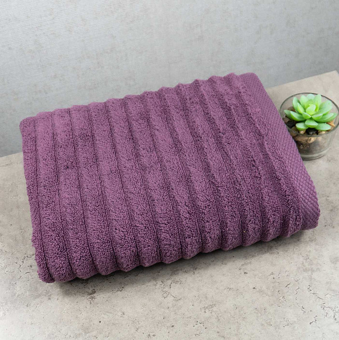 Рушник махровий GM Textile 50x90см Преміум якості Зеро Твіст 550г/м2 (Темно-Бузковий) Суми - фото 1