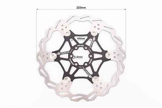 Гальмівний диск 203мм, кріпл. 6 болтів, на алюмінієвому павуку, чорний FD-01 Киев
