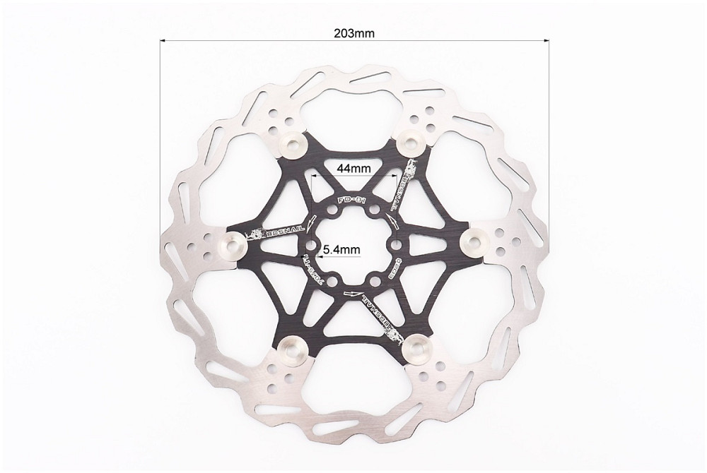 Гальмівний диск 203мм, кріпл. 6 болтів, на алюмінієвому павуку, чорний FD-01 Киев - изображение 3