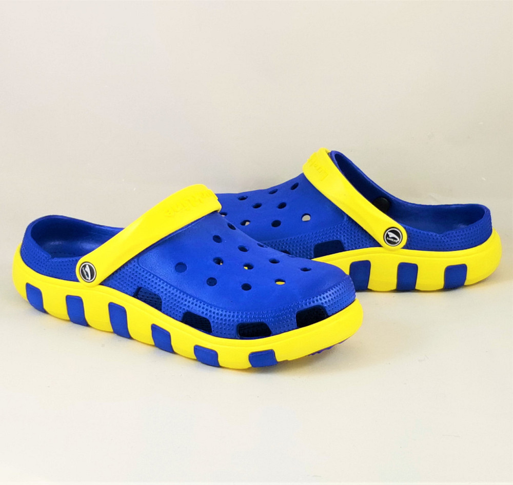 Чоловічі капці CROC$ Жовто-блакитні Крокси Шльопанці Сині (розміри: 40,41,42) Дніпро - фото 3