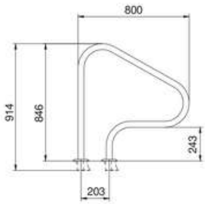 Поручень Flexinox 87164018 для римских лестниц FX-04 (800 мм. анкер. AISI-316L) Киев - изображение 2