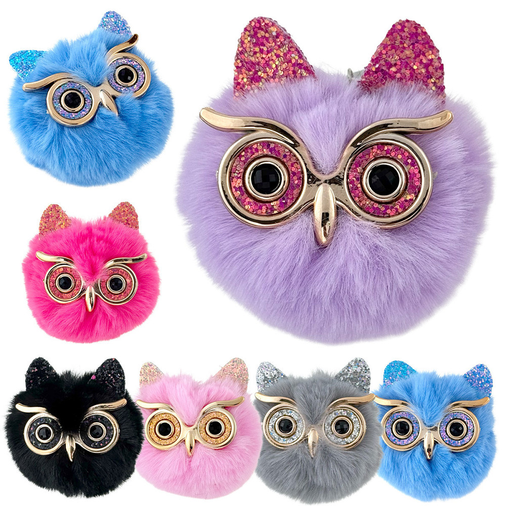 Брелок для ключей мех Сова 12 шт Киев - изображение 1