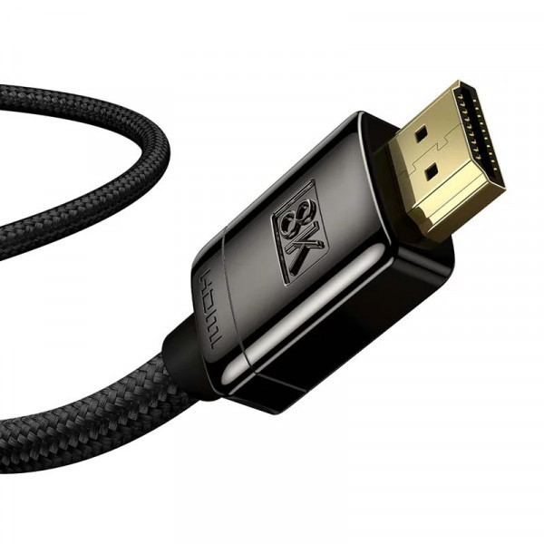 Кабель HDMI M - M, 2m, V2.1 8K, High Definition Series (Zinc alloy) WKGQ000101 Baseus Чорний (WKGQ000101) Київ - фото 4