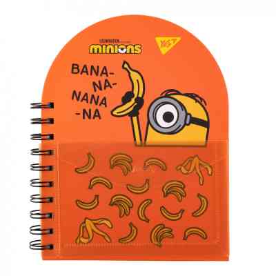 Блокнот Yes В6+ подвійна cпіраль з пластиковою кишенею Minions крапка (151793) Вінниця