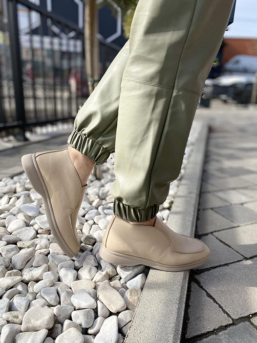 Черевики жіночі RONE бежеві натуральна шкіра висота 8см розмір 39 (4326) Коломыя - изображение 7