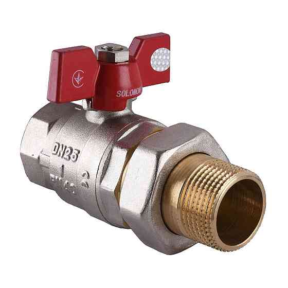Кран шаровый прямой с американкой SOLOMON 1″ УСИЛЕННЫЙ 0021042 (000000930) Киев