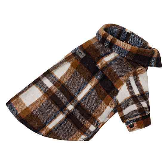 Сорочка для собак у клітинку моко Dogs Bomba літній одяг для собак на кнопках 6 Одеса