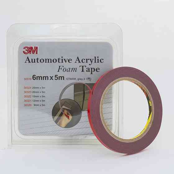 Скотч двосторонній 6мм х 5м 3M GT6008F "Foam Tape" (ціна за уп.-2шт) темно сірий, 32319 Київ