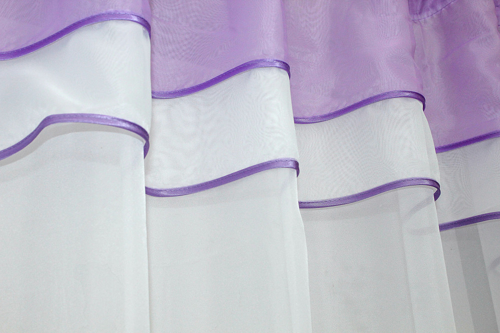 Кухонная гардина VR-Textil № 036к арка белый с сиреневым 270х170 см (52-0061) Киев - изображение 4