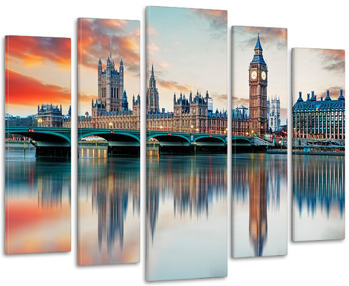 Модульная картина в гостиную / спальню Лондон Біг Бен LM002_5 105x150 см Киев - изображение 1