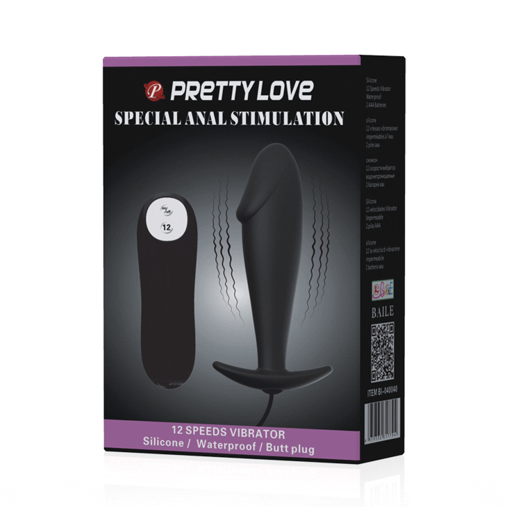 Анальная вибропробка Pretty Love с пультом, чёрная, 10 х 3 см Sex Aura Киев - изображение 8