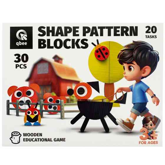 Розвиваюча дерев'яна гра "Фігурна мозаїка" QB700-005, 30 елементів Вінниця